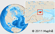 Shaded Relief Location Map of La Haute-Gaspésie