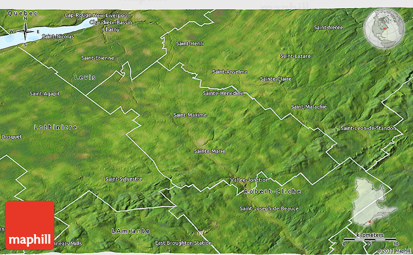 Satellite 3D Map of La NouvelleBeauce