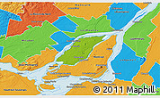 Physical 3D Map of Laval, political outside