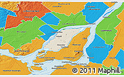 Shaded Relief 3D Map of Laval, political outside