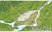 Shaded Relief 3D Map of Laval, satellite outside