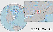 Gray Location Map of Laval, hill shading