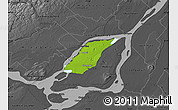 Physical Map of Laval, darken, desaturated
