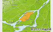 Political Map of Laval, physical outside