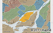 Political Map of Laval, semi-desaturated