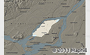 Shaded Relief Map of Laval, darken