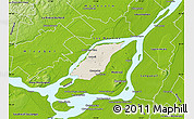 Shaded Relief Map of Laval, physical outside