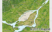 Shaded Relief Map of Laval, satellite outside