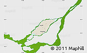 Shaded Relief Map of Laval, single color outside