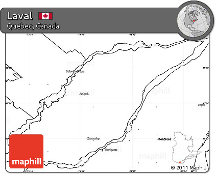 Blank Simple Map of Laval