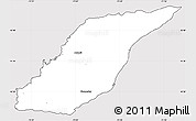 Silver Style Simple Map of Laval, cropped outside