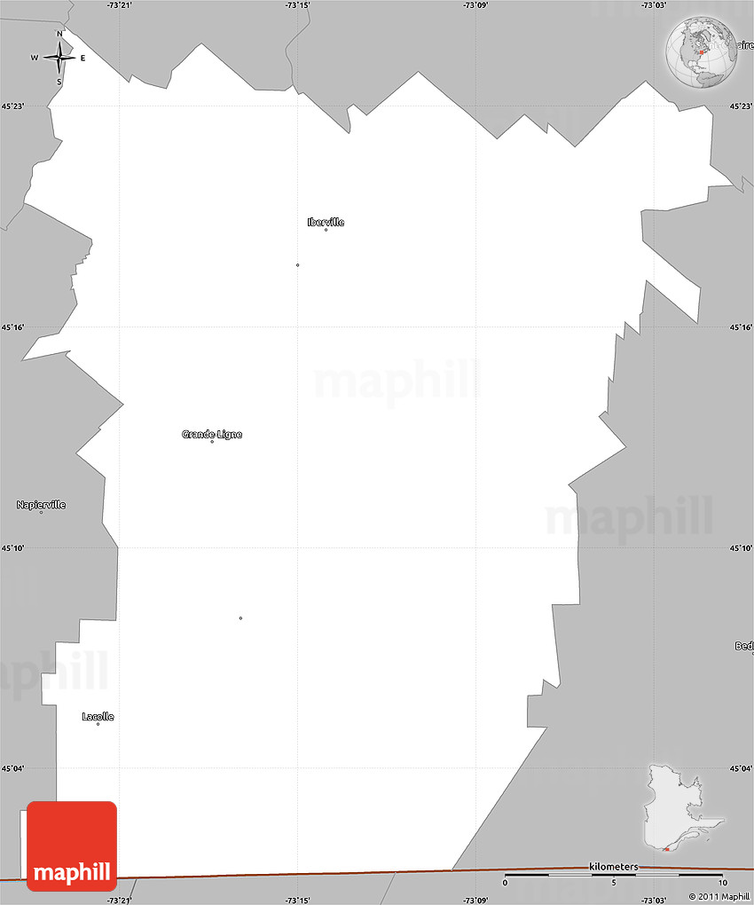 Gray Simple Map of Le HautRichelieu