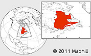 Blank Location Map of Quebec