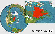 Satellite Location Map of Quebec