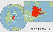 Savanna Style Location Map of Quebec