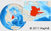 Shaded Relief Location Map of Quebec