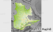 Physical Map of Quebec, darken, desaturated