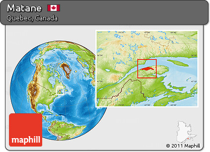 Physical Location Map of Matane