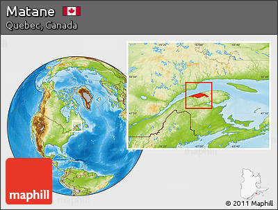 Physical Location Map of Matane