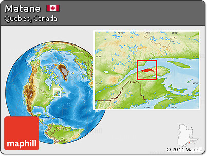 Physical Location Map of Matane