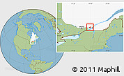 Savanna Style Location Map of Mirabel, highlighted parent region