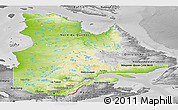 Physical Panoramic Map of Quebec, desaturated