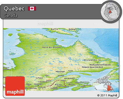 Physical Panoramic Map of Quebec