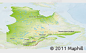 Physical Panoramic Map of Quebec, lighten