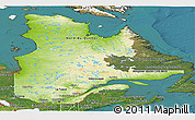 Physical Panoramic Map of Quebec, satellite outside