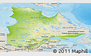 Physical Panoramic Map of Quebec, shaded relief outside