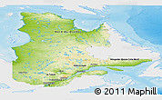 Physical Panoramic Map of Quebec, single color outside