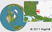 Satellite Location Map of Rouyn-Noranda, highlighted parent region