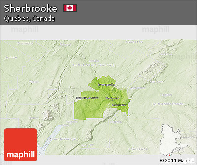 Physical 3D Map of Sherbrooke, lighten