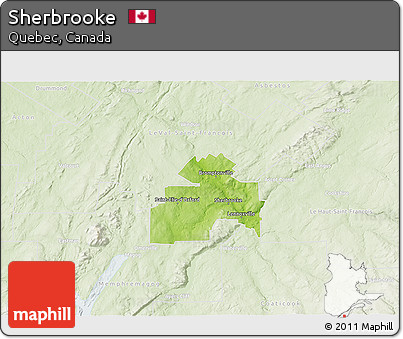Physical 3D Map of Sherbrooke, lighten