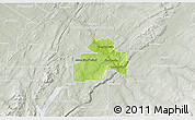 Physical 3D Map of Sherbrooke, lighten, semi-desaturated