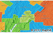 Physical 3D Map of Sherbrooke, political outside