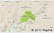 Physical 3D Map of Sherbrooke, shaded relief outside