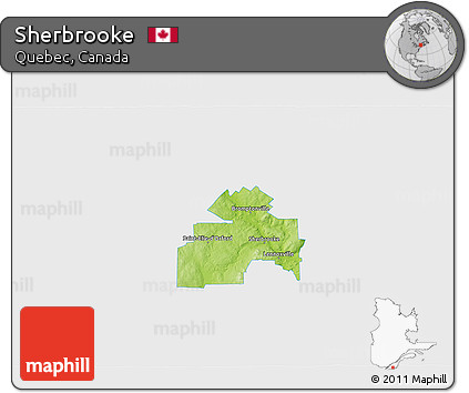 Physical 3D Map of Sherbrooke, single color outside