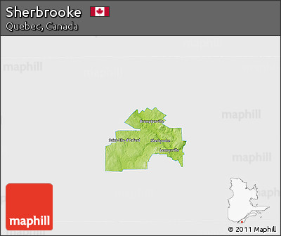 Physical 3D Map of Sherbrooke, single color outside
