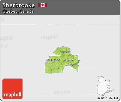 Physical 3D Map of Sherbrooke, single color outside