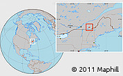 Gray Location Map of Sherbrooke