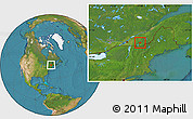 Satellite Location Map of Sherbrooke