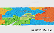 Physical Panoramic Map of Sherbrooke, political outside