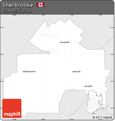 Silver Style Simple Map of Sherbrooke