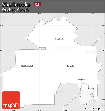 Silver Style Simple Map of Sherbrooke