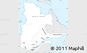 Silver Style Simple Map of Quebec, single color outside