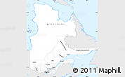 Silver Style Simple Map of Quebec, single color outside