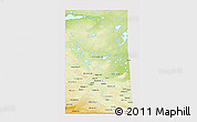 Physical 3D Map of Saskatchewan, cropped outside