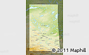 Physical 3D Map of Saskatchewan, darken