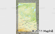 Physical 3D Map of Saskatchewan, darken, semi-desaturated